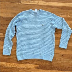 Lacoste Sweater Mens 7 XL Cotton Cable Lightweight Blue Pastel Easter Logo Prep